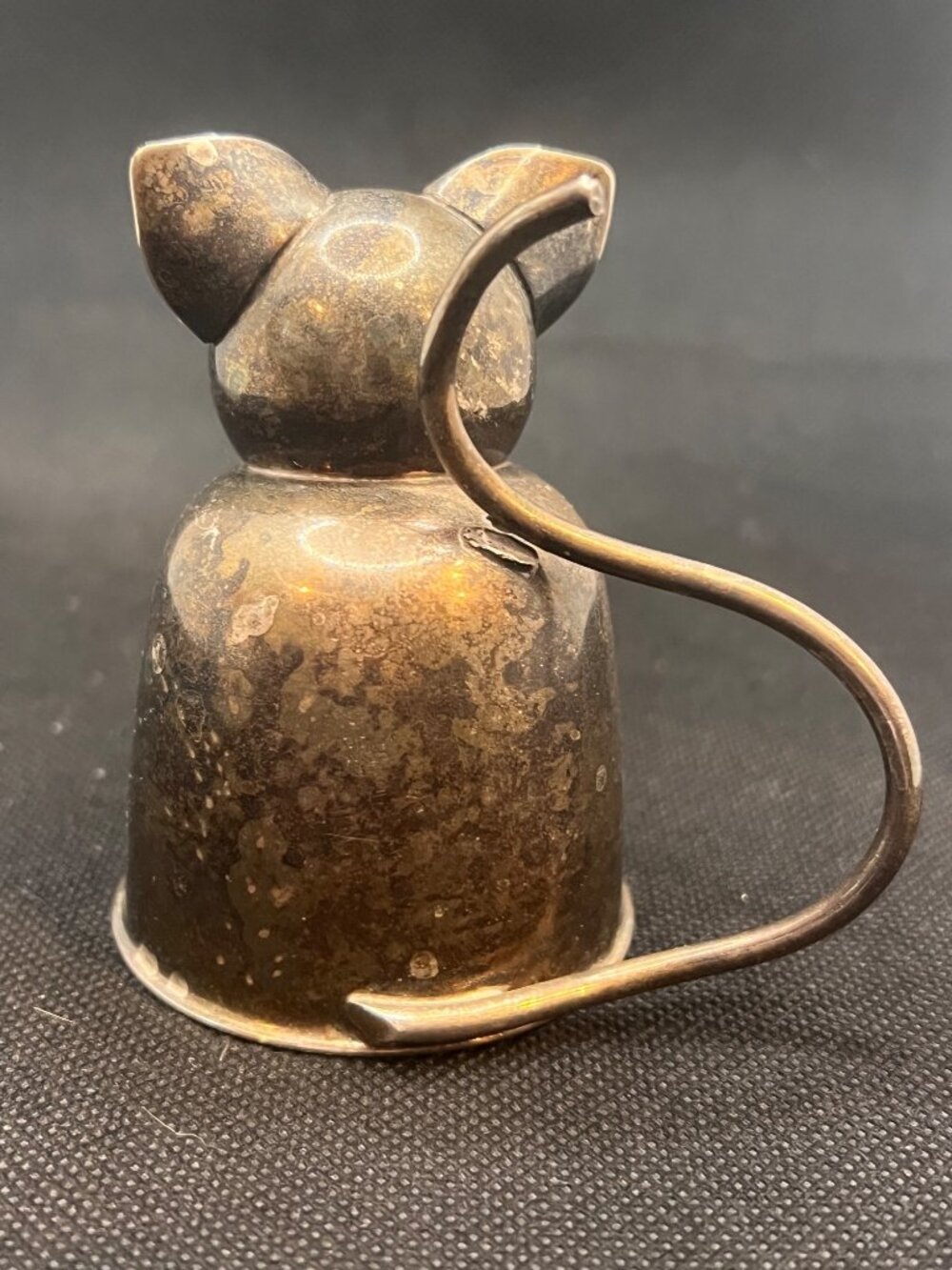 Vintage 1964 Napier Fat Cat Jigger #234 Silverplate 1 Oz Figural Barware Bertoll - Picture 2 of 15
